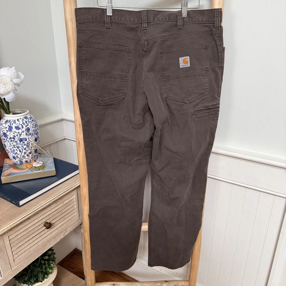Carhartt Relaxed Fit Canvas Work Pants Mens 36x30 Brown Straight Leg